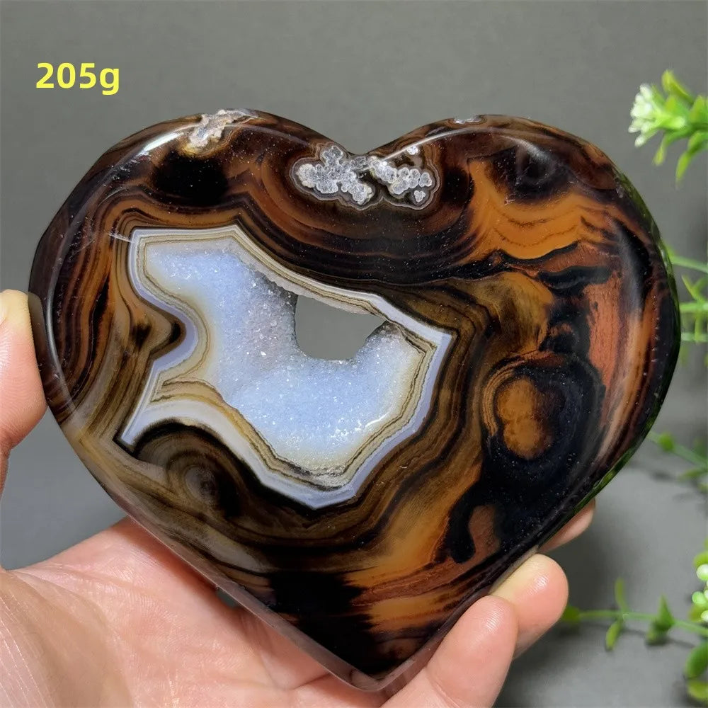 Black Red Striped Agate Hearts-ToShay.org