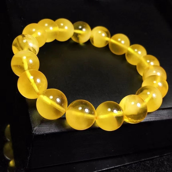 Yellow Amber Bead Bracelet-ToShay.org