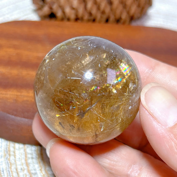 Gold Rutilated Crystal Ball-ToShay.org