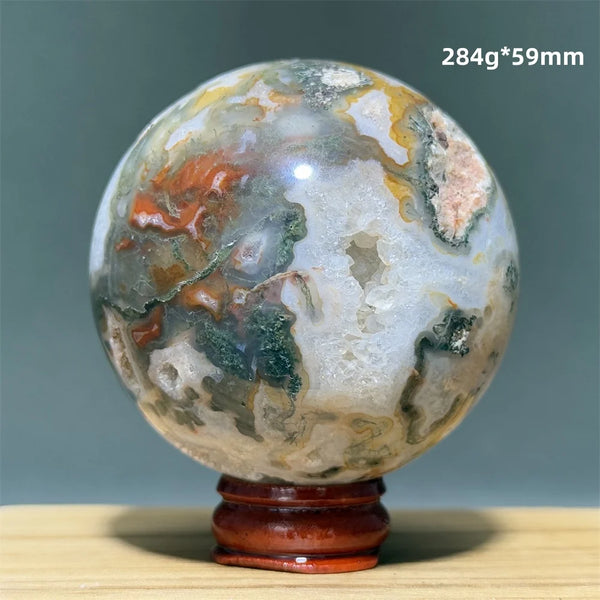 Red Moss Crystal Agate Ball-ToShay.org