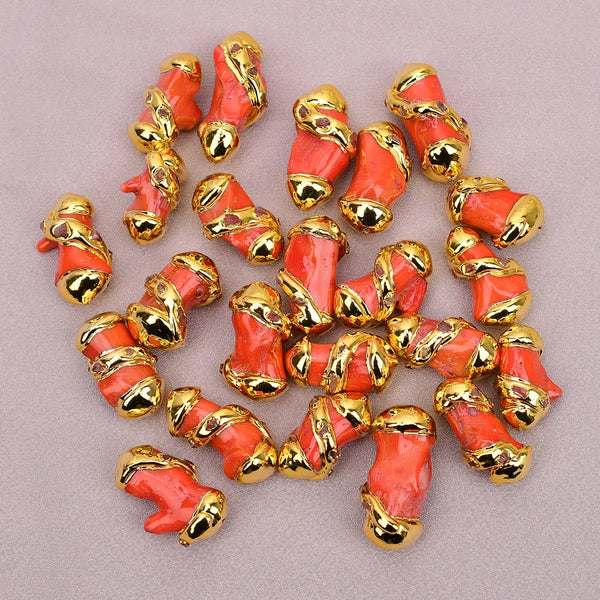 Orange Coral Branch Beads-ToShay.org