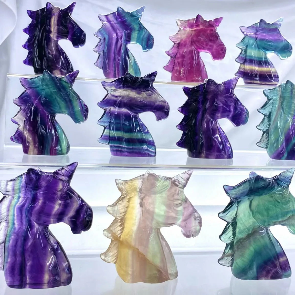 Rainbow Fluorite Figurines-ToShay.org
