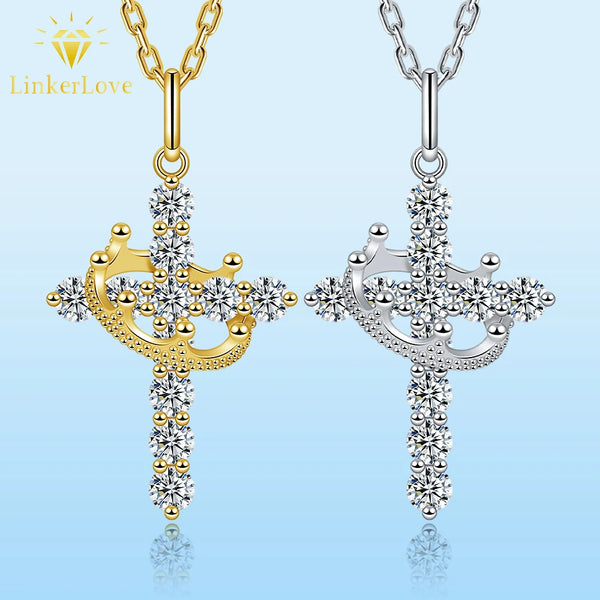 Silver Crystal Cross Pendant-ToShay.org