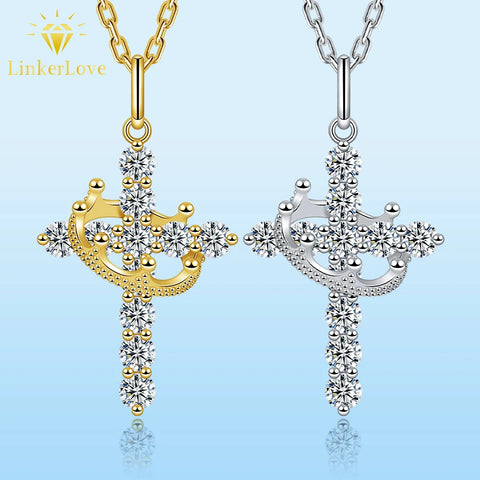 Silver Crystal Cross Pendant-ToShay.org