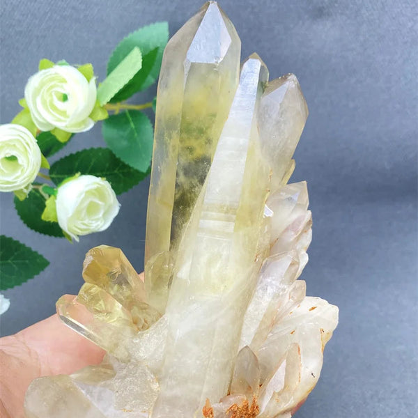 Yellow Quartz Cluster Crystal-ToShay.org