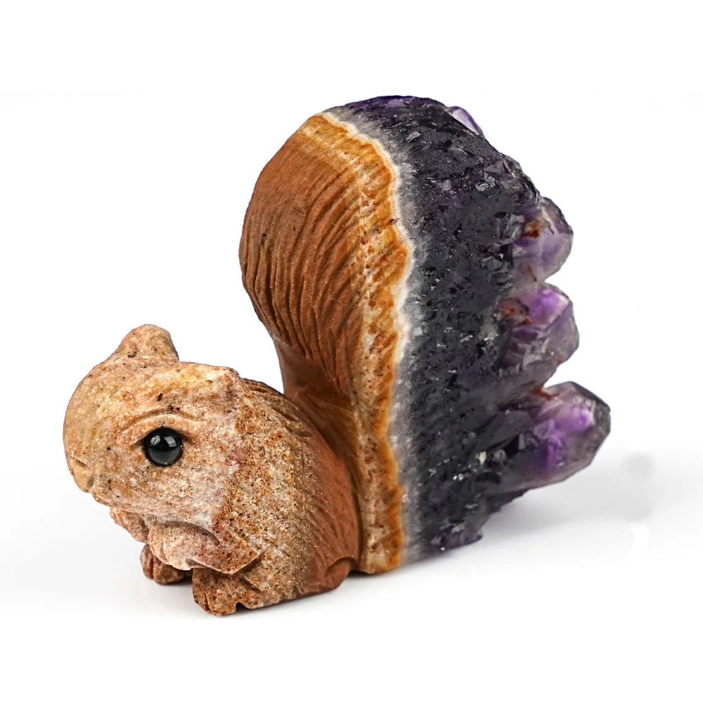 Purple Amethyst Cluster Squirrel-ToShay.org