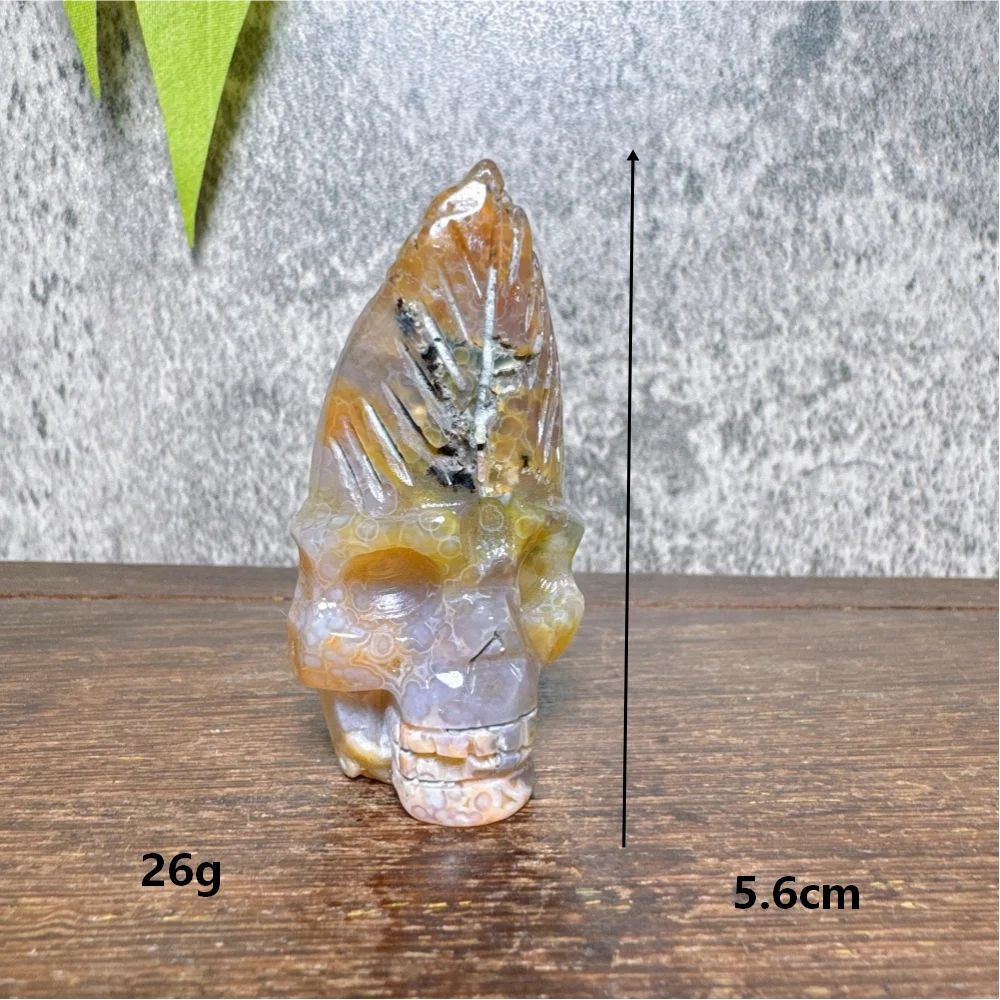 Ocean Jasper Feather Skull-ToShay.org