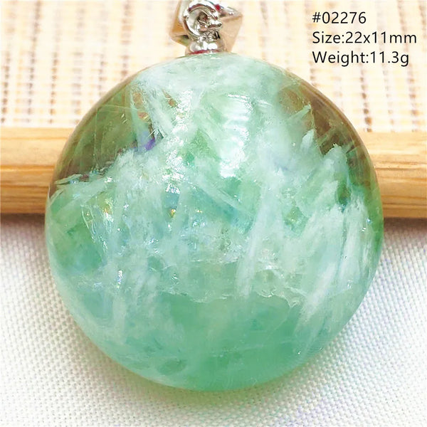 Green Feather Fluorite Pendant-ToShay.org