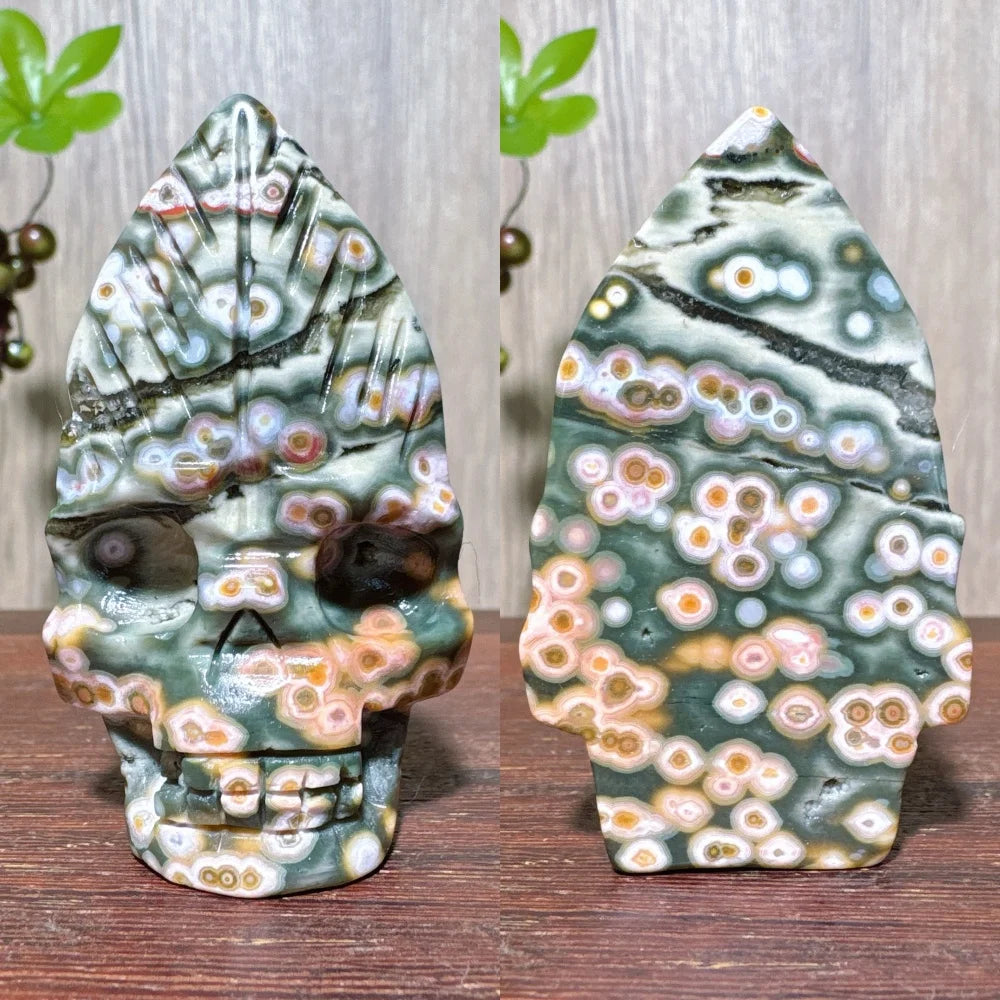 Green Ocean Jasper Skull-ToShay.org