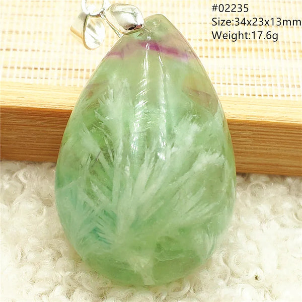 Green Feather Fluorite Pendant-ToShay.org