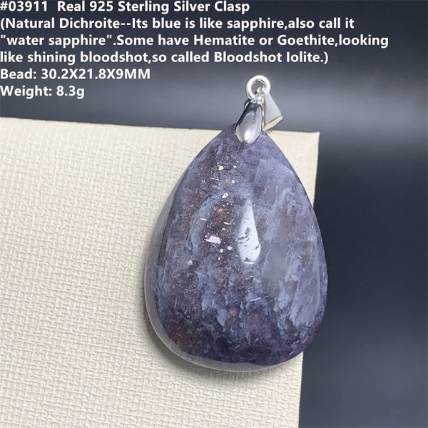 Red Blue Cordierite Pendants-ToShay.org