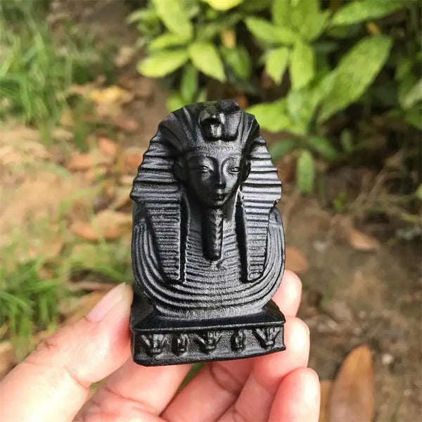 Black Obsidian Pharaoh Statue-ToShay.org