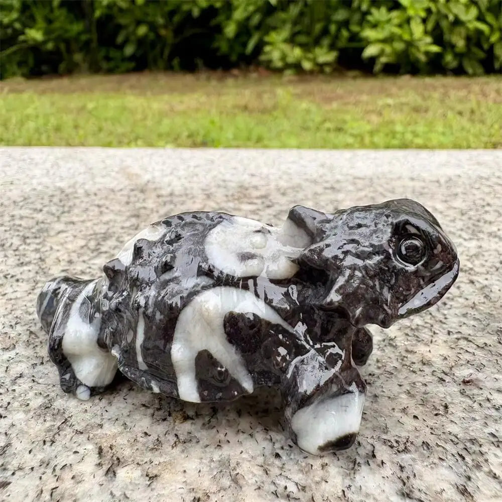 Natural ShellStone Lizard Animal Carving Energy Healing Polished Mineral Home Decor Ornament Figurine-ToShay.org