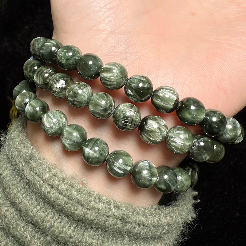 Green Feathers Seraphinite Bracelet-ToShay.org