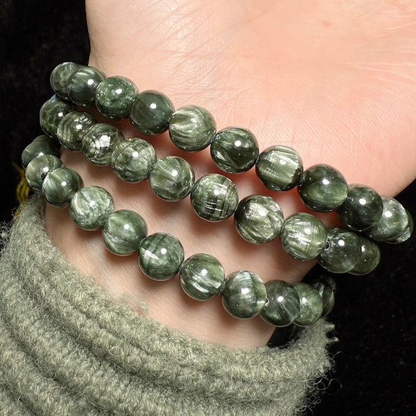 Green Feathers Seraphinite Bracelet-ToShay.org