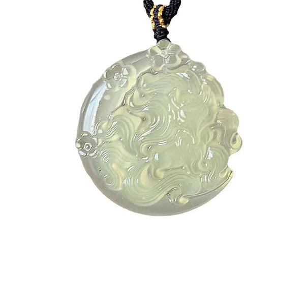 Green Jade Fox Pendant-ToShay.org