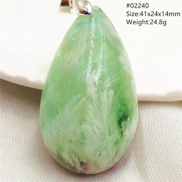 Green Feather Fluorite Pendant-ToShay.org