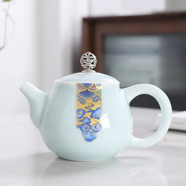 White Painted Porcelain Teapots-ToShay.org