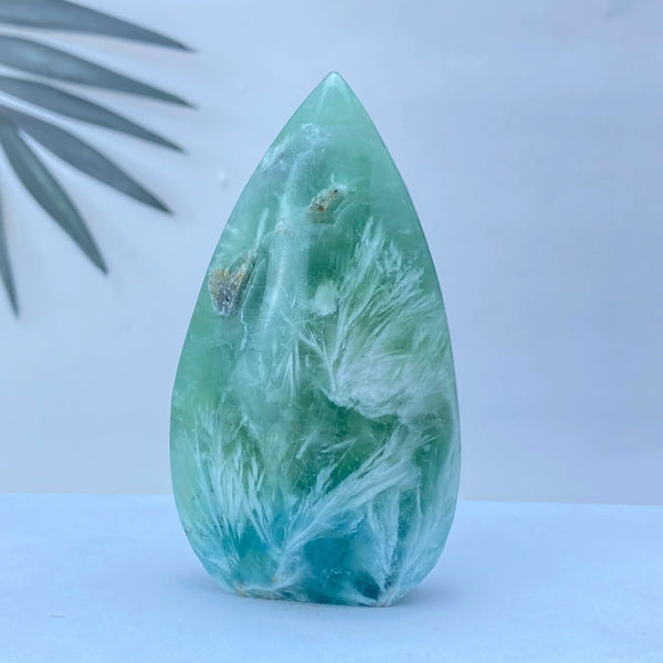 Green Feather Fluorite Torch-ToShay.org