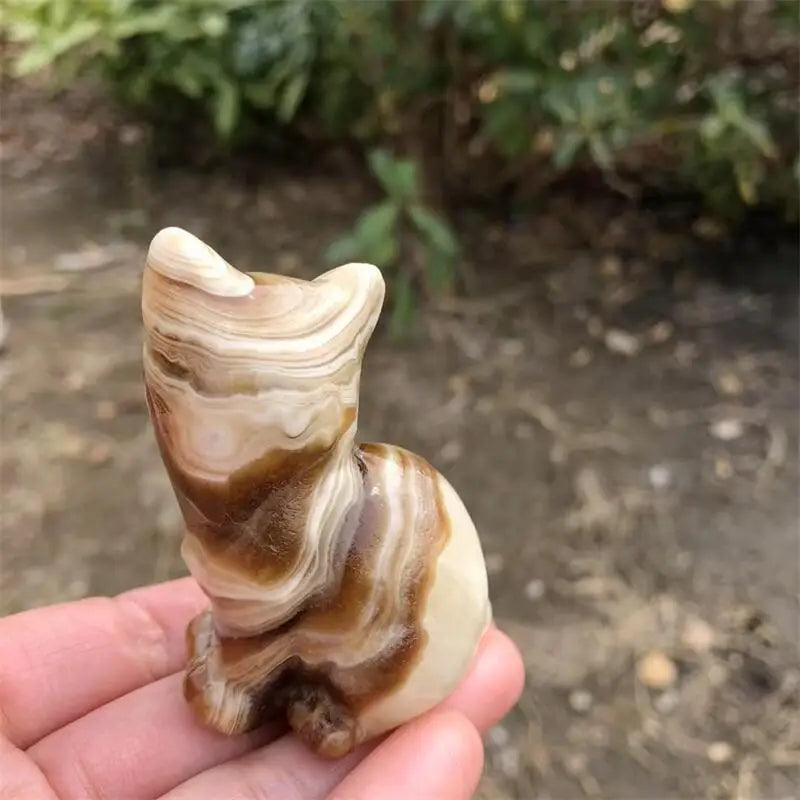 Brown Calcite Agate Cat-ToShay.org