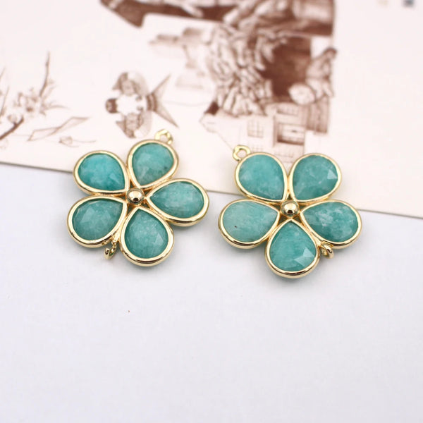 Mixed Crystal Flower Charms-ToShay.org