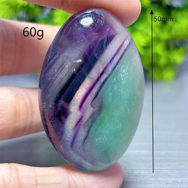 Rainbow Fluorite Palm Stone-ToShay.org