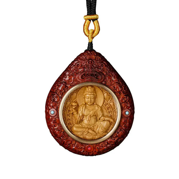 Red Mahogany Amitabha Pendant-ToShay.org