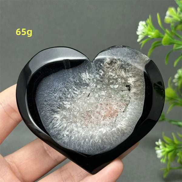 Black Agate Geode Heart-ToShay.org