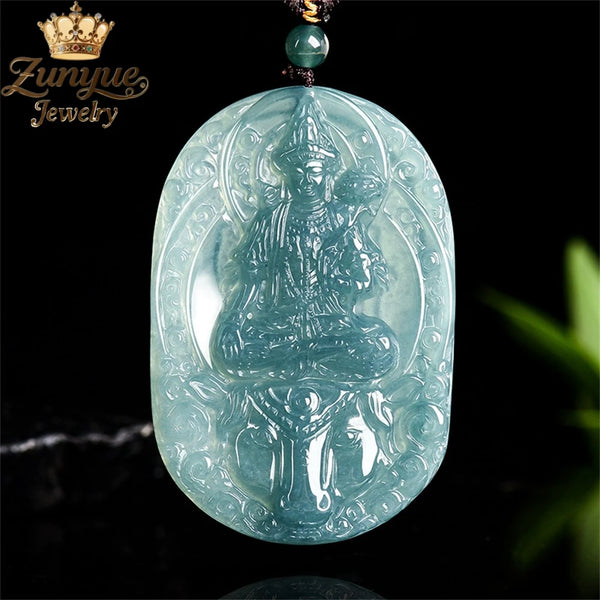 Blue Jadeite Bodhisattva Pendant-ToShay.org