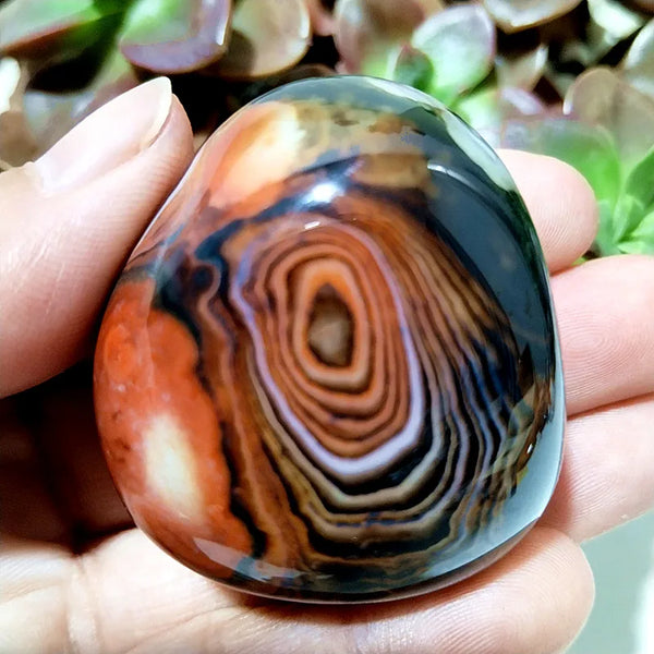 Red Flower Agate Palm Stone-ToShay.org