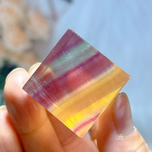 Rainbow Fluorite Cube-ToShay.org