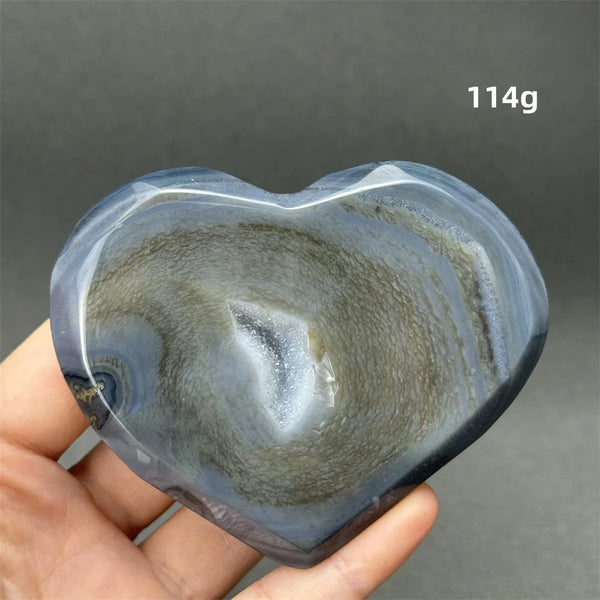 Grey Agate Geode Heart-ToShay.org