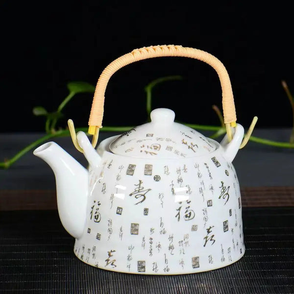 White Painted Porcelain Tea Pot-ToShay.org