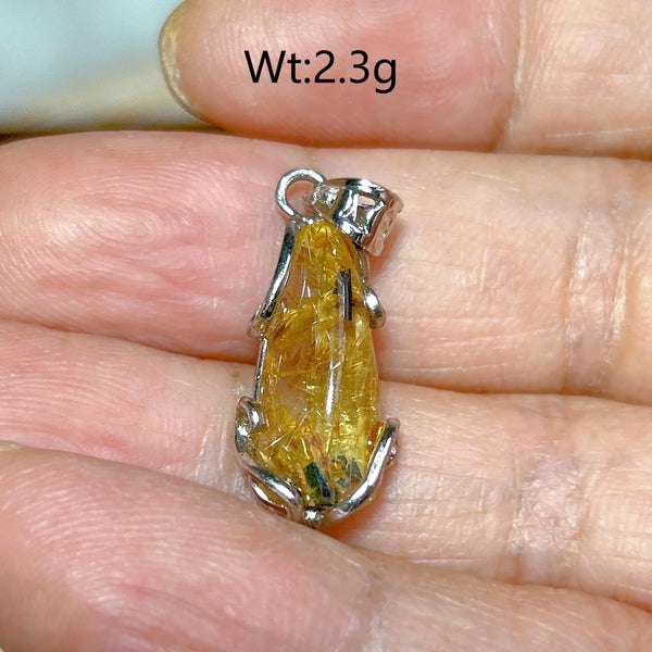 Gold Rutilated Pendant-ToShay.org