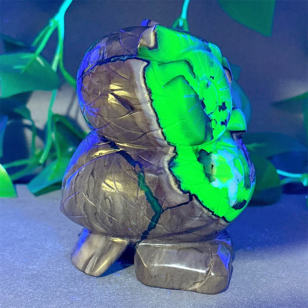 Green Volcano Agate Owl-ToShay.org