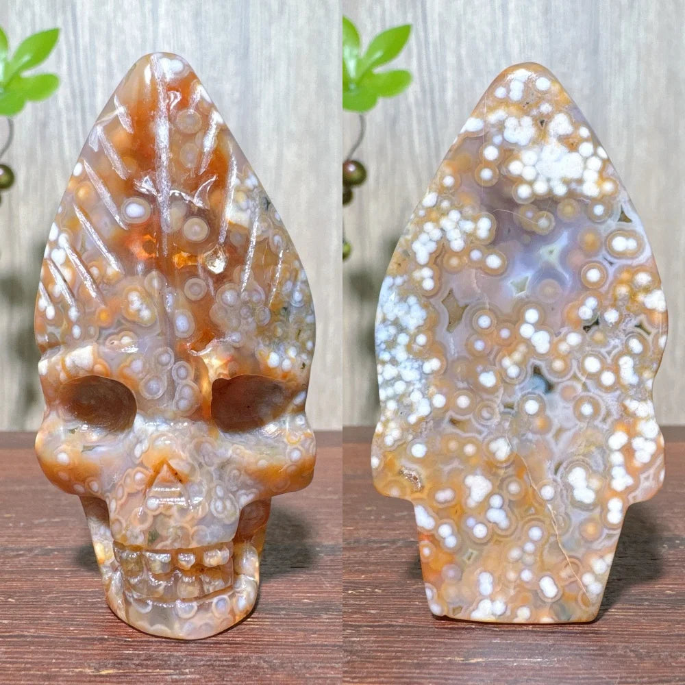 Green Ocean Jasper Skull-ToShay.org