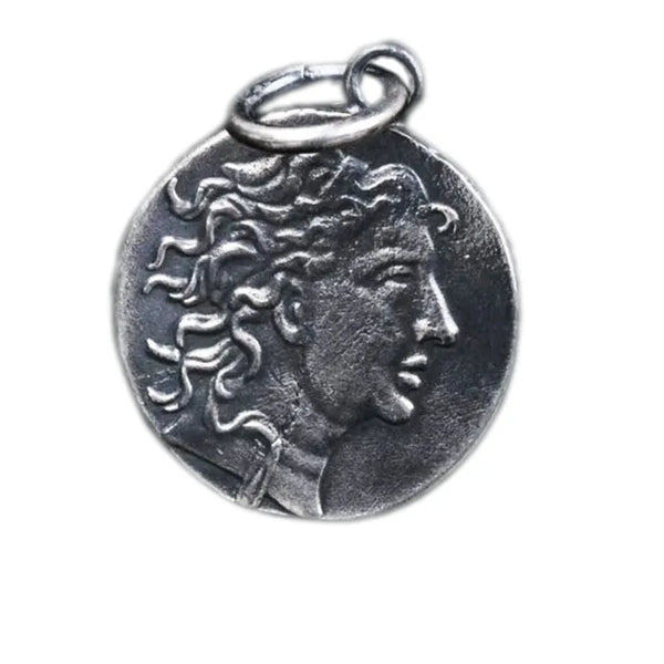 Silver Greek God Coin Pendant-ToShay.org