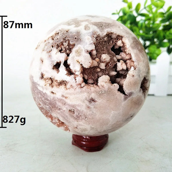 Pink Amethyst Geode Crystal Ball-ToShay.org