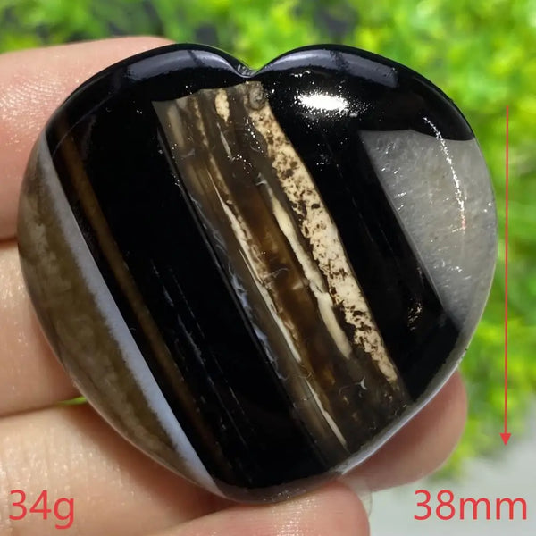 Black Agate Geode Heart-ToShay.org