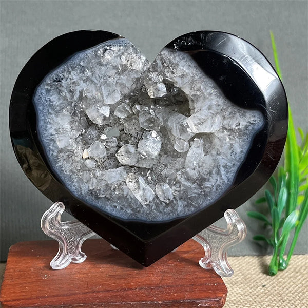 Black Agate Cluster Heart-ToShay.org