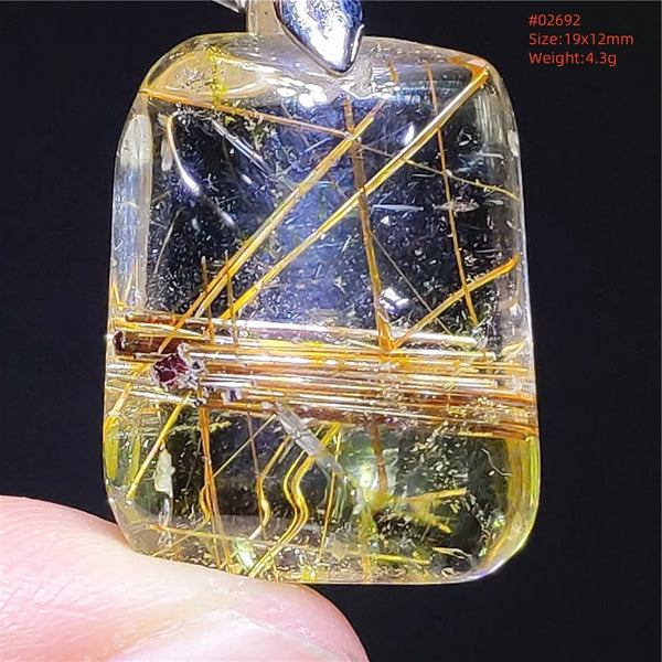 Gold Rutilated Quartz Pendant-ToShay.org