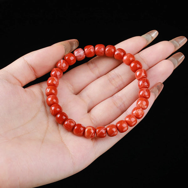 Red Agate Bead Bracelet-ToShay.org