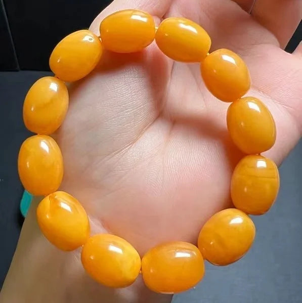 Yellow Amber Bead Bracelet-ToShay.org