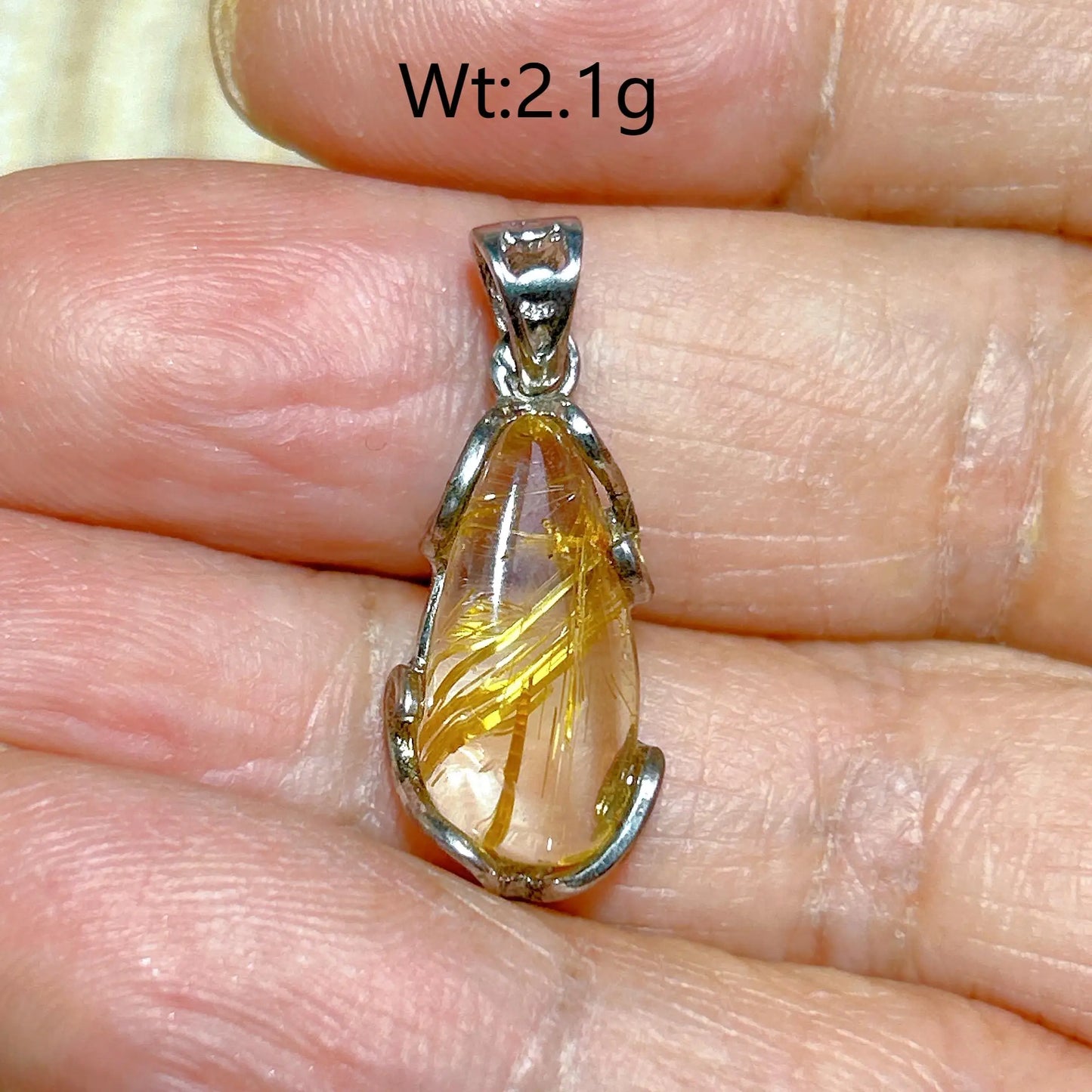 Gold Rutilated Pendant-ToShay.org