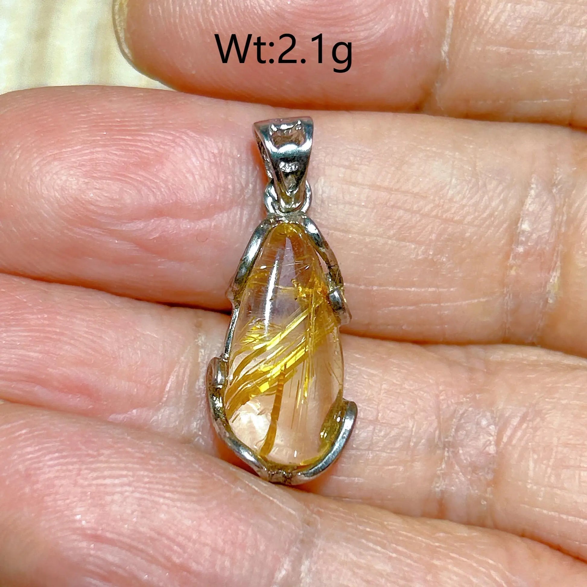 Gold Rutilated Pendant-ToShay.org