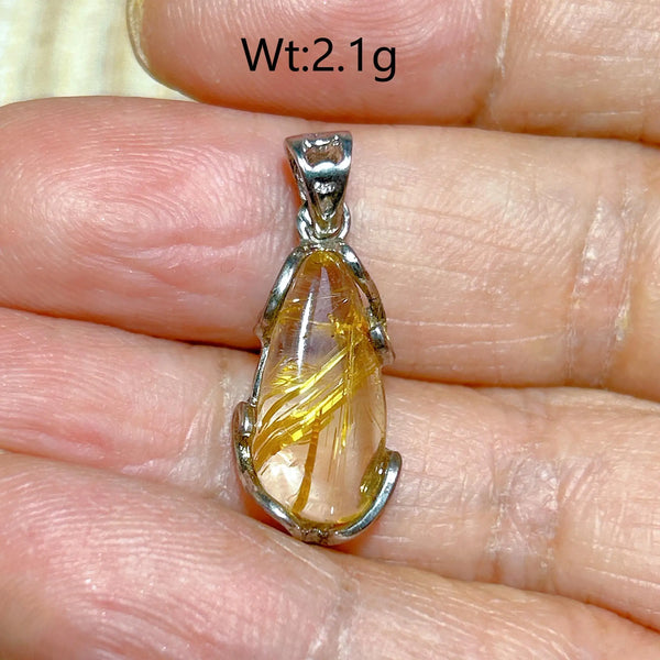Gold Rutilated Pendant-ToShay.org
