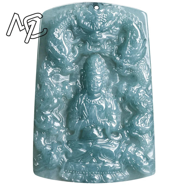 Blue Jade Guanyin Pendant-ToShay.org