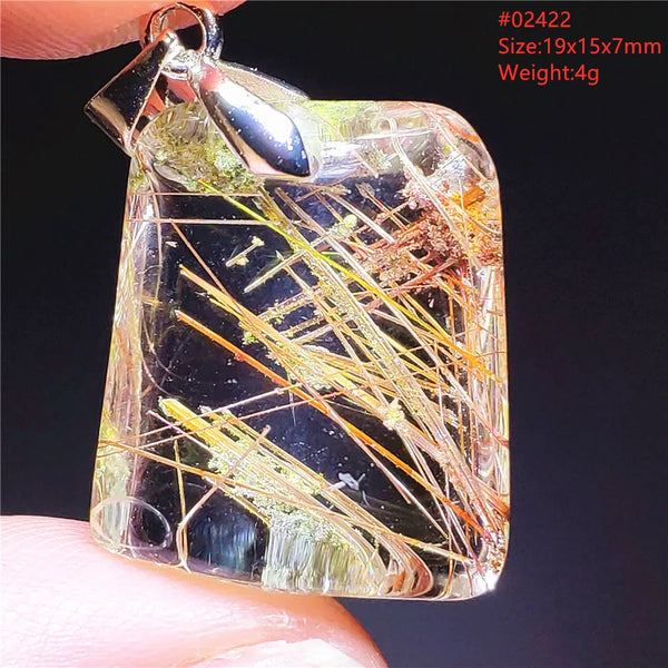 Gold Rutilated Quartz Pendant-ToShay.org