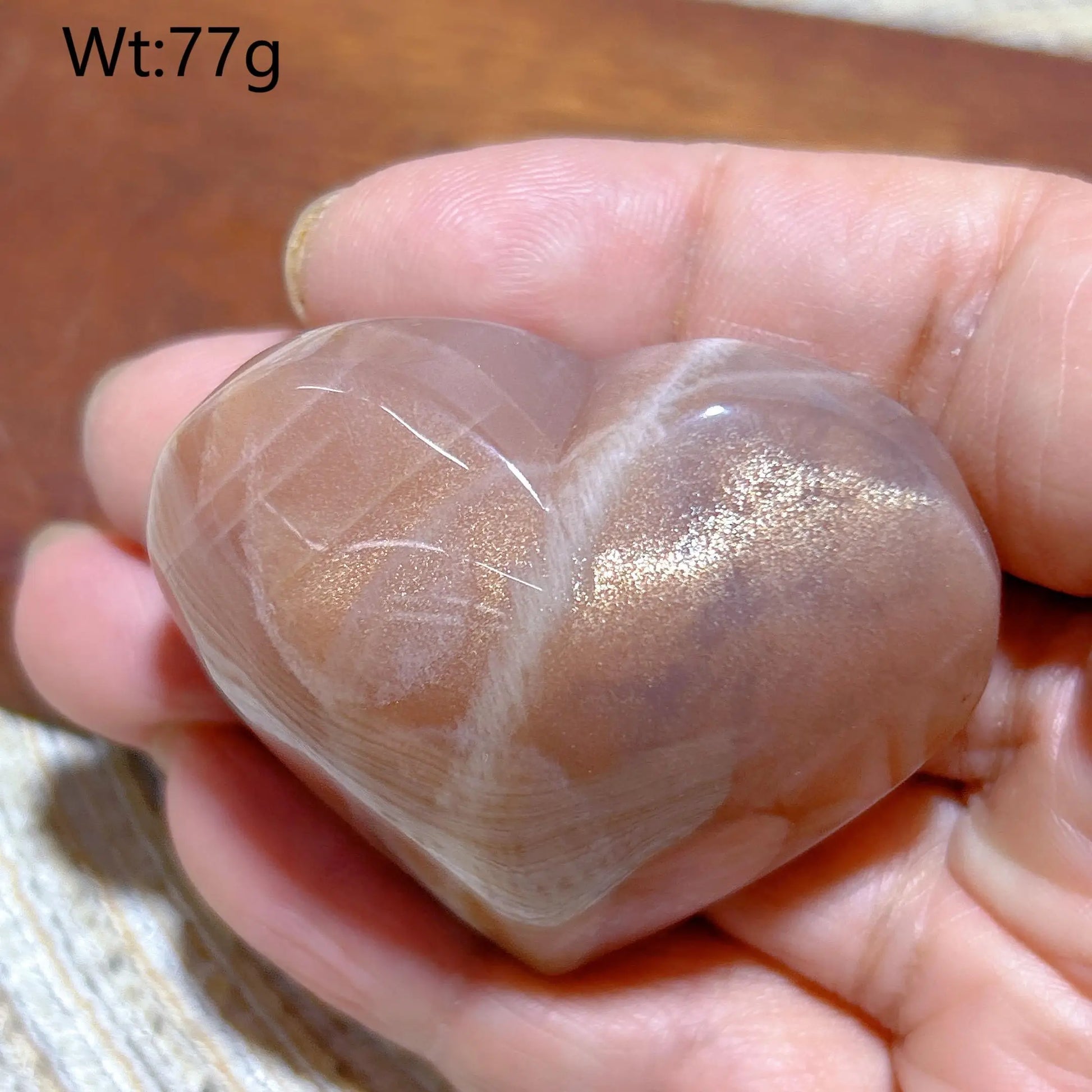 Orange Peach Moonstone Heart-ToShay.org