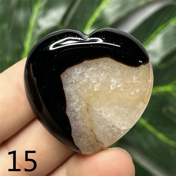 Black Agate Geode Heart-ToShay.org